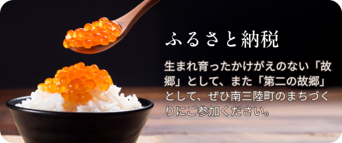 ふるさと納税 生まれ育ったかけがえのない「故郷」として、また「第二の故郷」として、ぜひ南三陸町のまちづくりに参加ください。