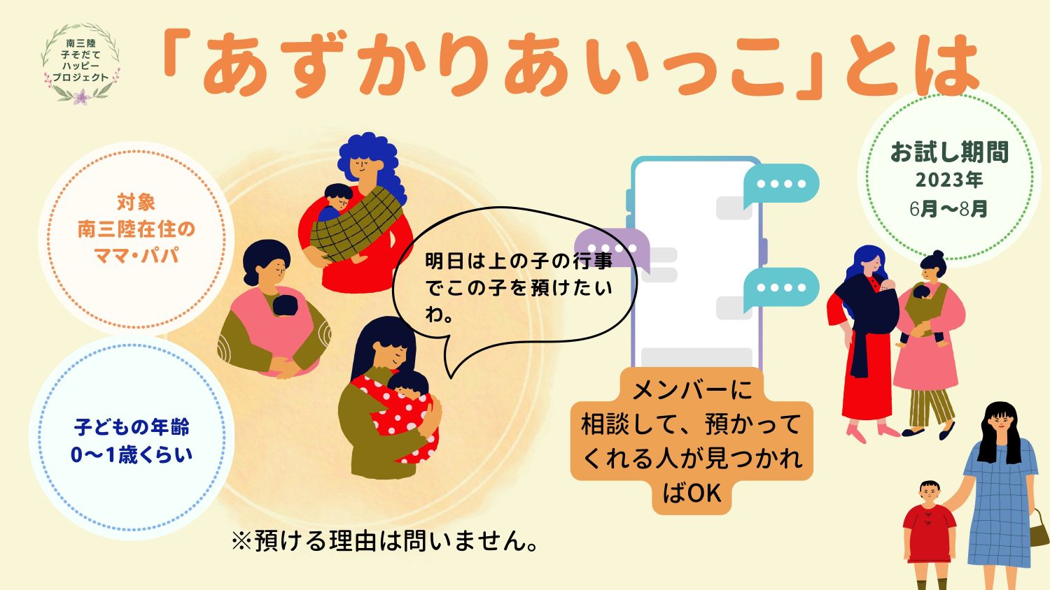 「あずかりあいっこ」とはのチラシ