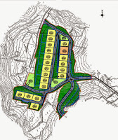 松崎団地の土地利用計画図が示されている平面図