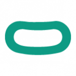 白い背景の中央に緑色の楕円型の図形が描かれているイラスト