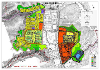 土地利用計画図が示されている志津川地区東団地の平面図