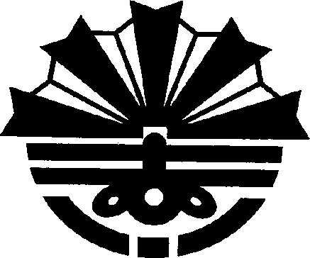 黒で描かれた志津川小学校の校章