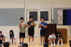わかばタイムで発表する5年生の様子3