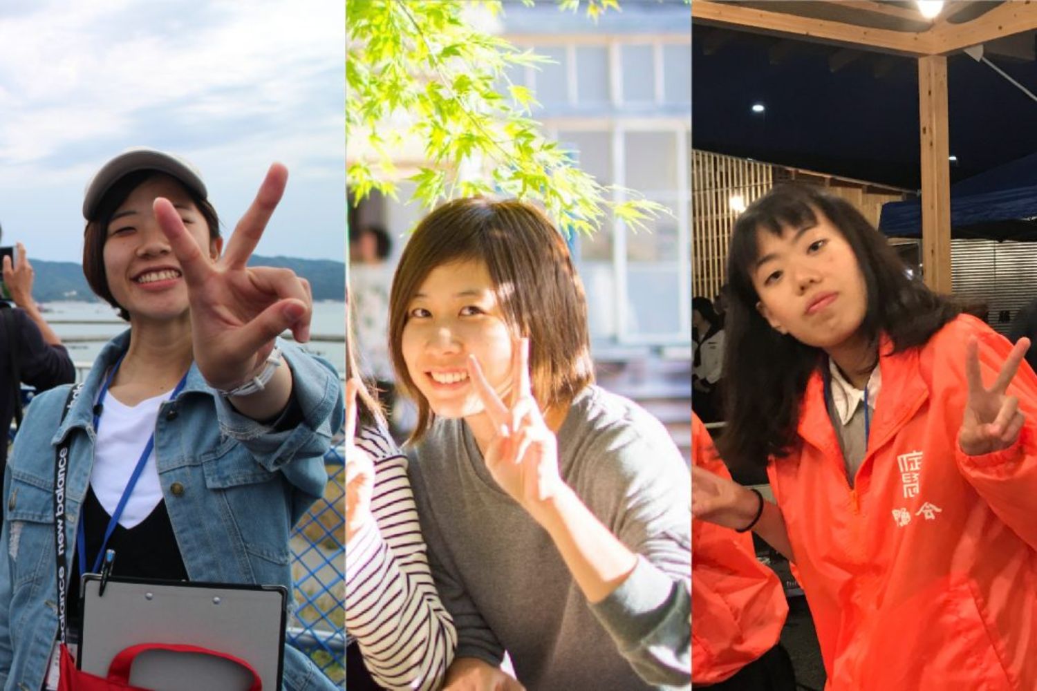 左からオンラインツアー案内人の菅原汐里さん、會田菜月さん、鈴木里奈さんの写真