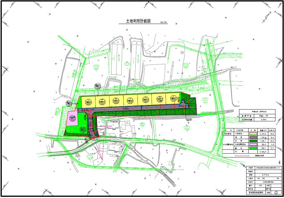 土地利用計画図が示されている平面図