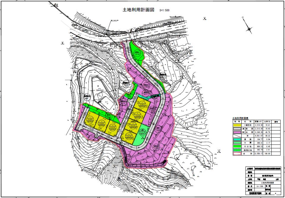 土地利用計画図が示されている平面図