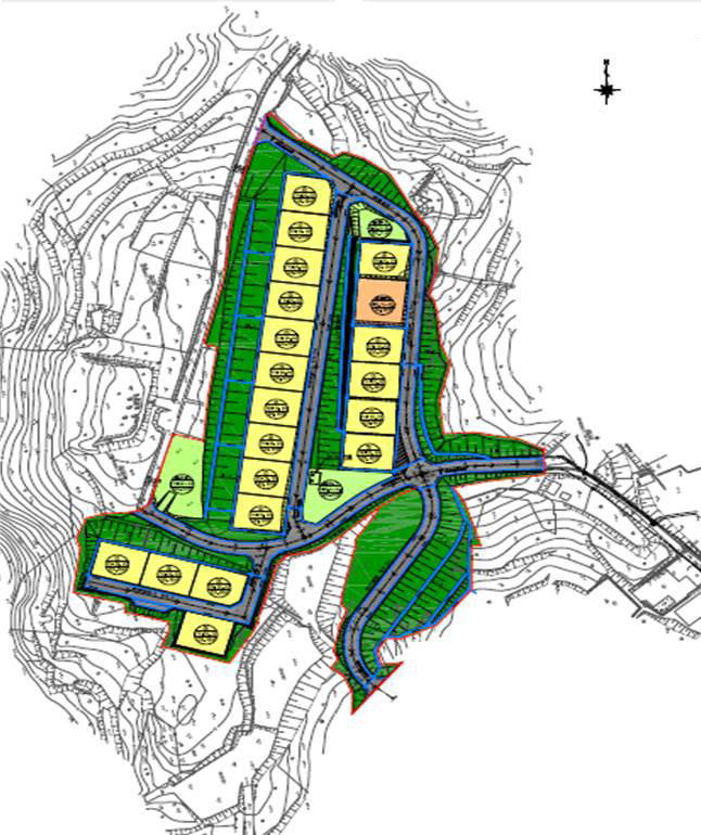 土地利用計画図が示されている平面図