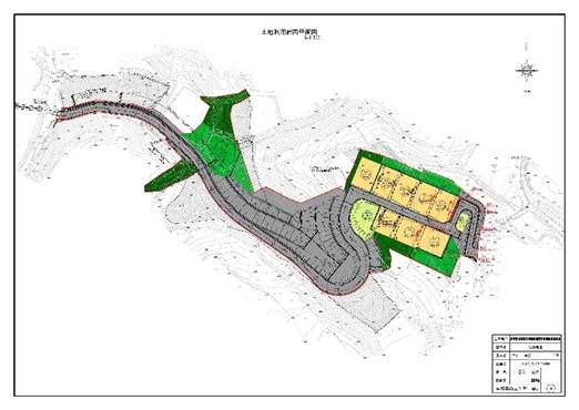 土地利用計画図が示されている泊浜地区 泊浜団地の平面図