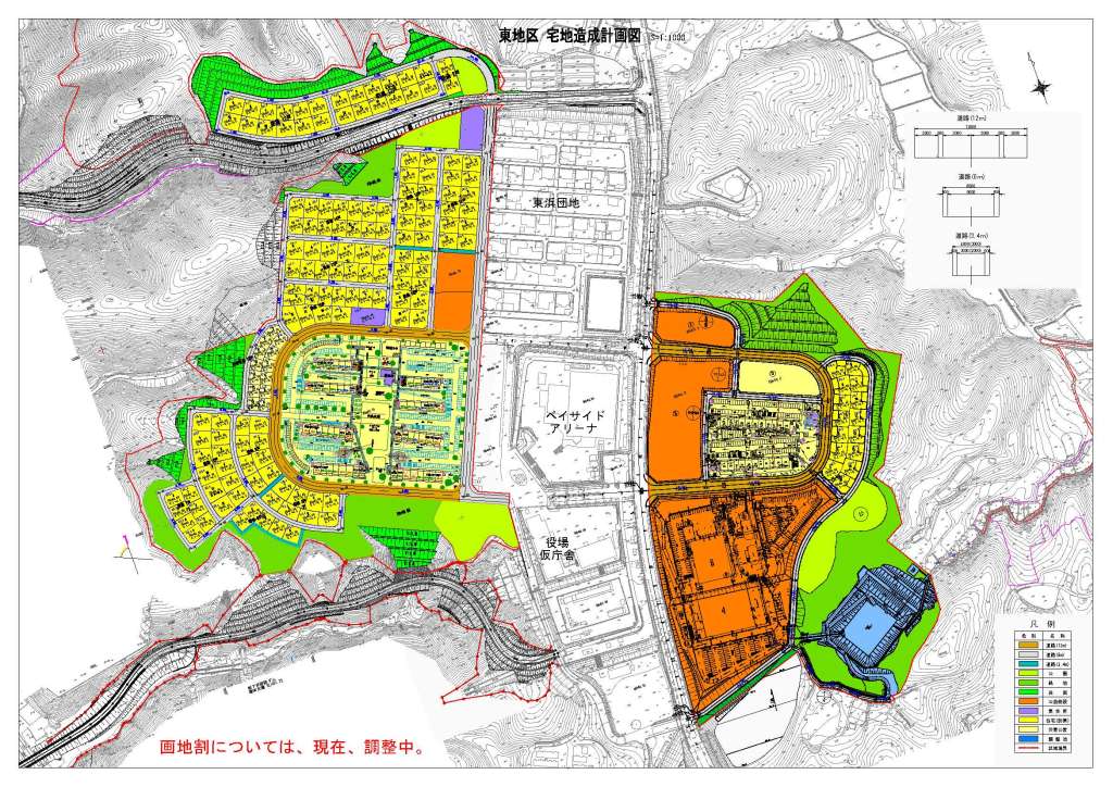 土地利用計画図が示されている平面図