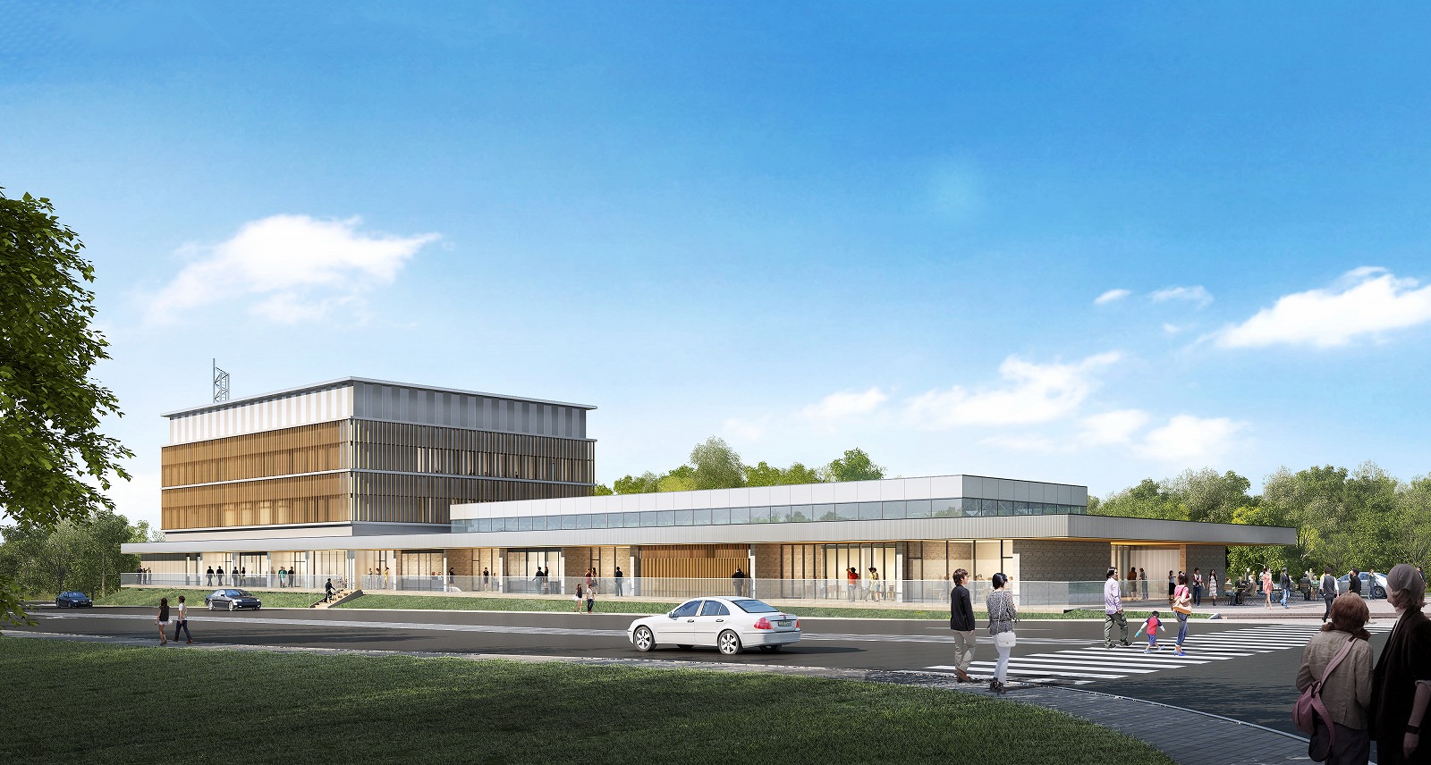 南三陸町役場の完成予想図のイラスト