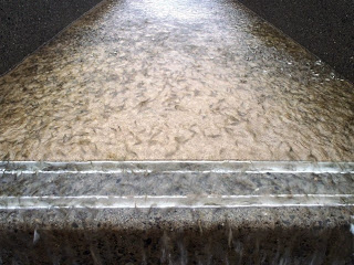 水路の底が茶色っぽい色の幅の広いコンクリート製の水路に無数の小さな魚の稚魚が群れをなして泳いでいる様子を写した写真