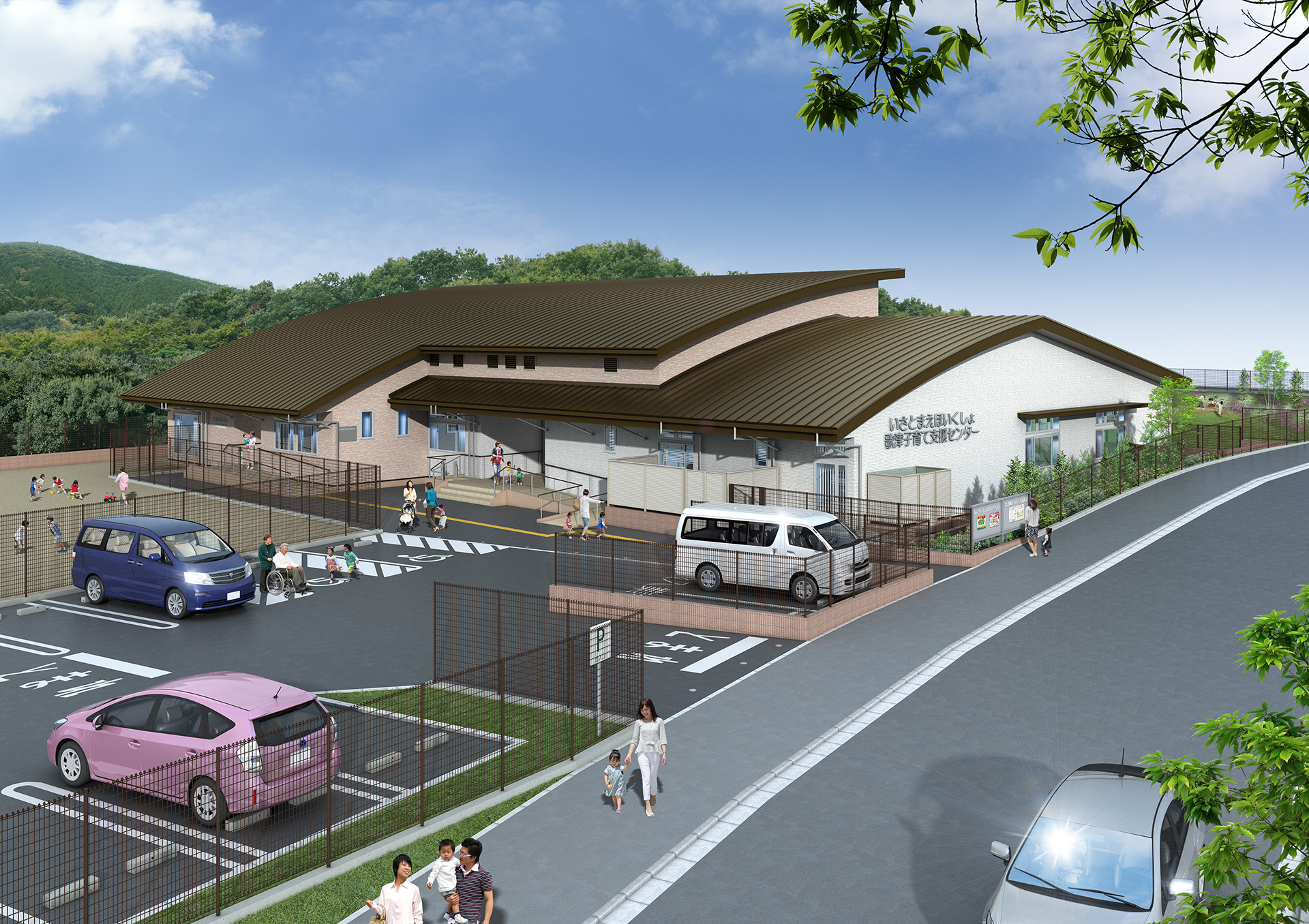 歌津地区子育て支援拠点の完成イメージパース