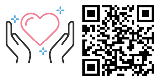 左：まもろうよこころロゴ、右： QRコード